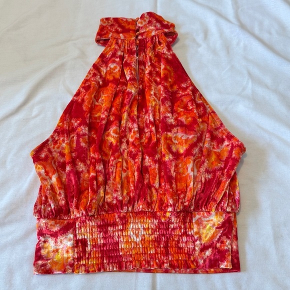 Free People XS Take A Break Velvet Halter Top Sleeveless~ Festive Party - Picture 2 of 8